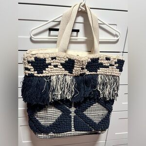Navy and Cream Tote by Chloe & Lex (PB2)